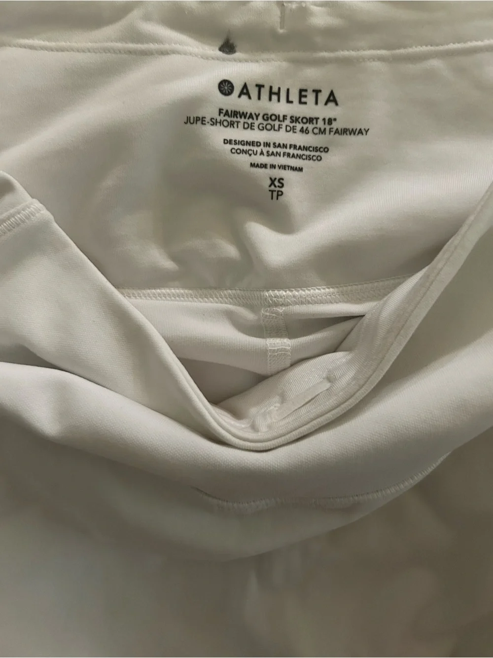 Athleta White Athletic Skort with Zipper Pockets
